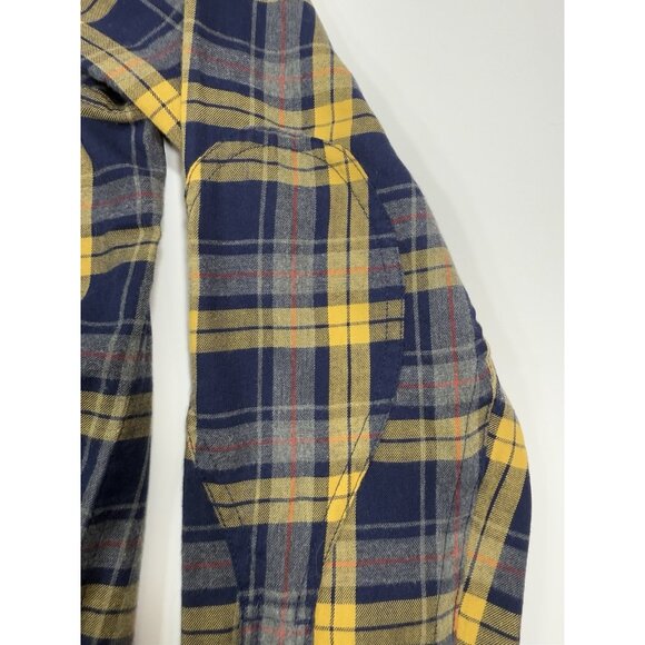 Best Made Co Mens Flannel Shirt Sz Medium Plaid Button Up Cotton Elbow Patches - Picture 7 of 14